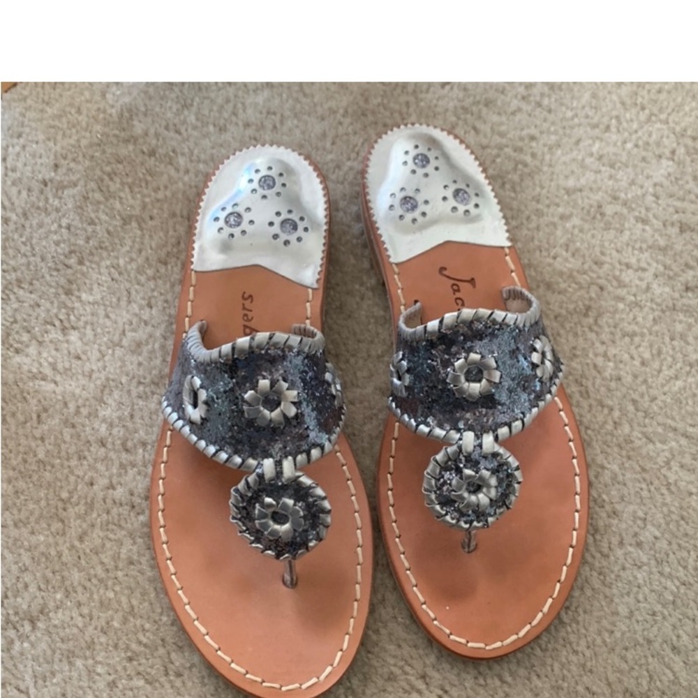 Jack Rogers Cleo silver glitter- excellent condition only worn once.